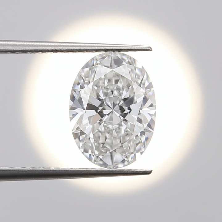1,51 karaat ovaal geslepen laboratoriumdiamant, VVS2/E