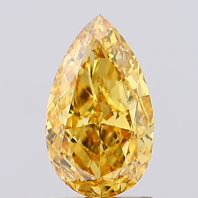 1,51 Karat im Labor gezüchteter Diamant im Birnenschliff VS1 Fancy Vivid Yellow