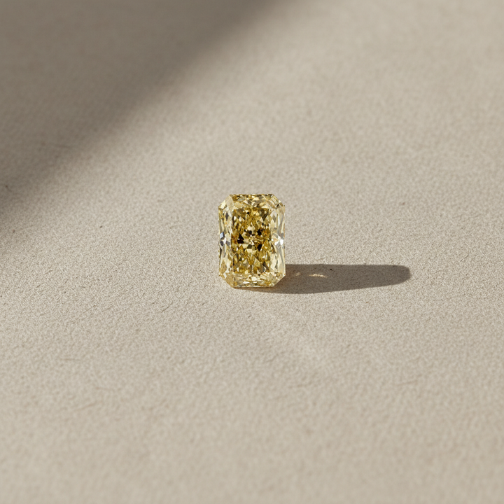 1.51 Carat Radiant Cut Lab Grown Diamond, VS1/Fancy Vivid Yellow