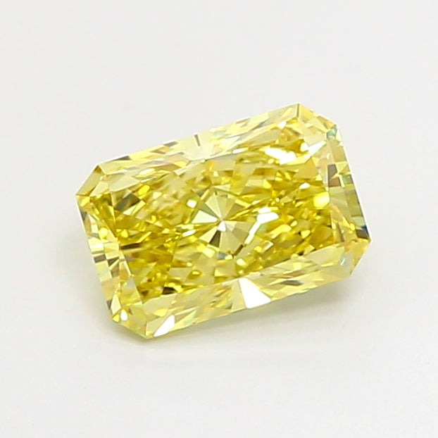 1.52 Carat Radiant Lab Grown Diamond VVS2 Fancy Intense Yellow