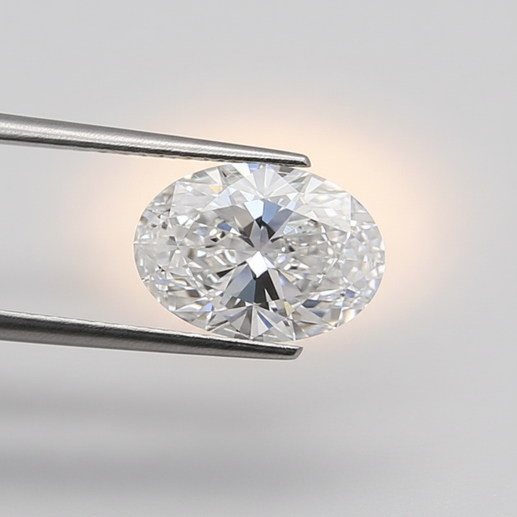 1,53 karaat ovaal geslepen laboratoriumdiamant, VVS1/D