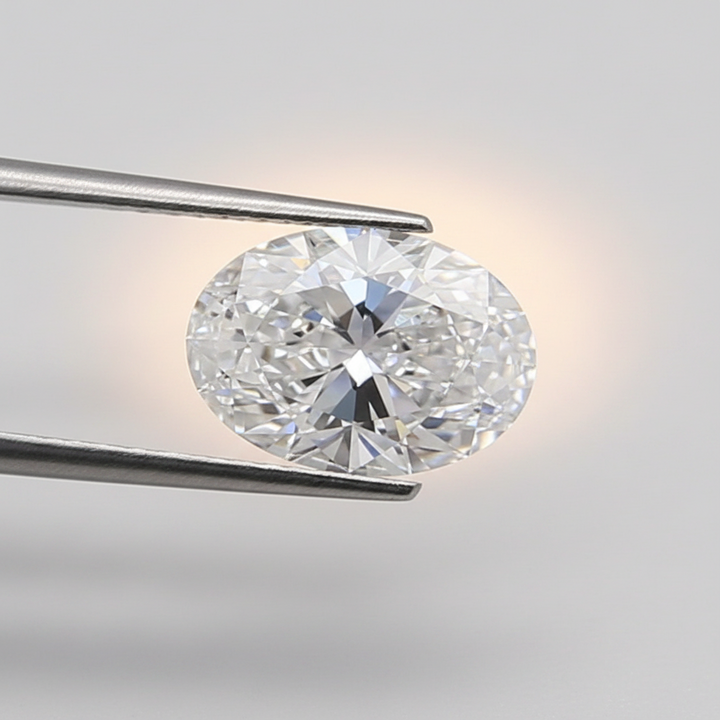1,53 karaat ovaal geslepen laboratoriumdiamant, VVS1/D