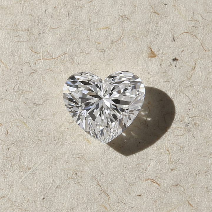 1.54 Carat Heart Cut Lab Grown Diamond VVS2 F Color IGI Certified
