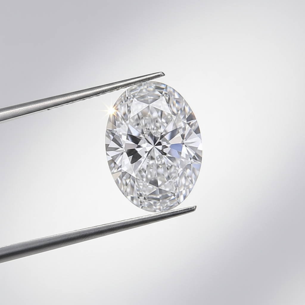 1,54 karaat ovaal geslepen laboratoriumdiamant, VVS1/D