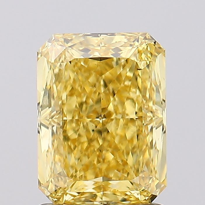 1.54 Carat Radiant Cut Lab Grown Diamond VS2Fancy Vivid Yellow