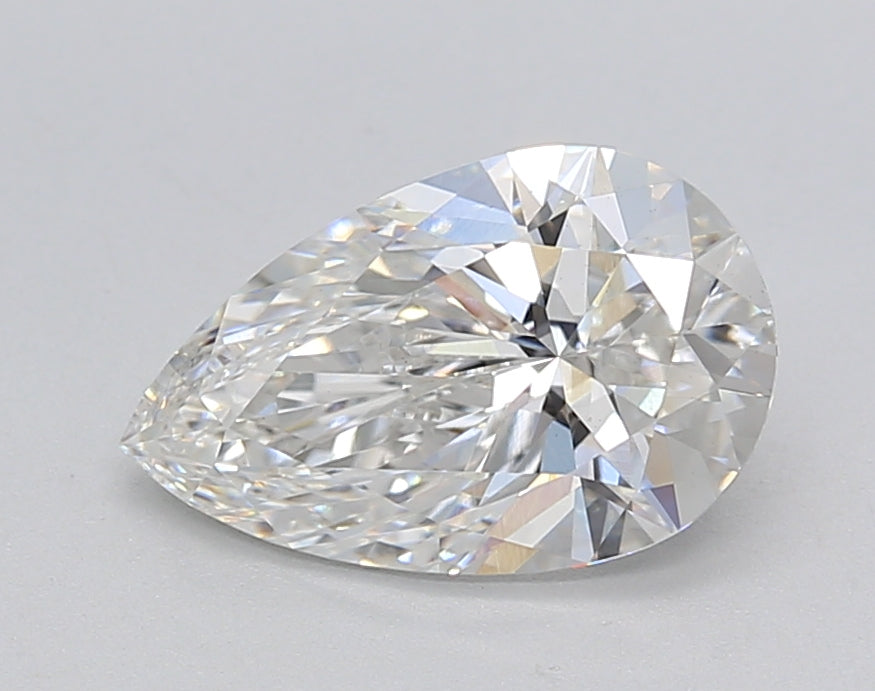 1.55 CT Pear Cut CVD Lab Grown Diamond, E Color, VS1 Clarity