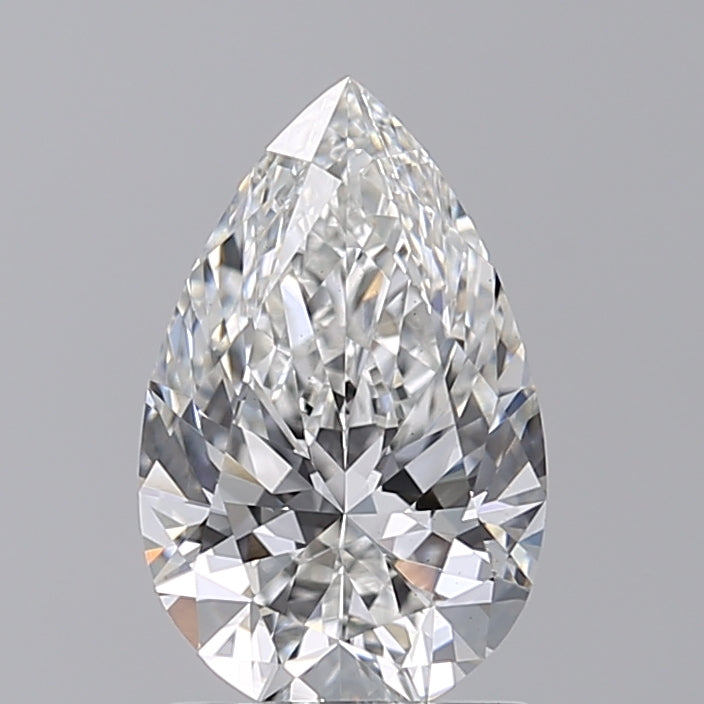 1.55 CT Pear Cut CVD Lab Grown Diamond, F Color, VS1 Clarity