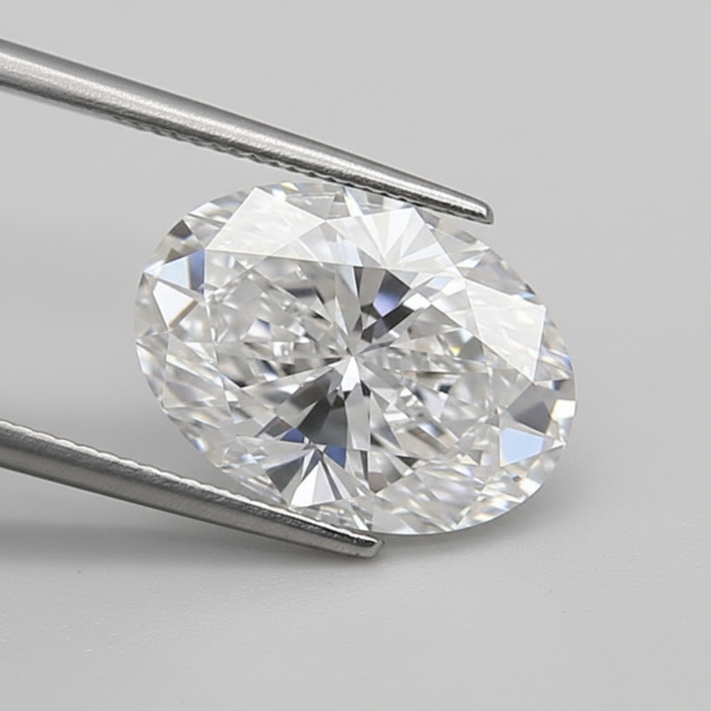 1,55 karaat ovaal geslepen laboratoriumdiamant, VVS1/D