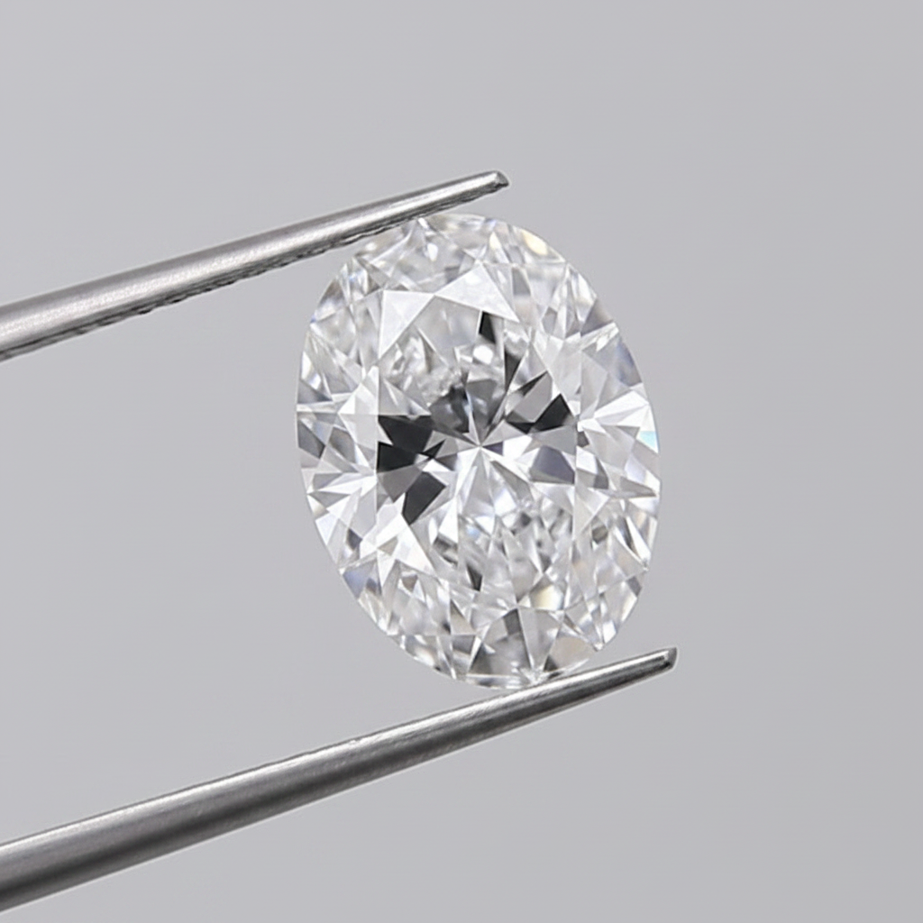 1,55 karaat ovaal geslepen laboratoriumdiamant, VVS1/D