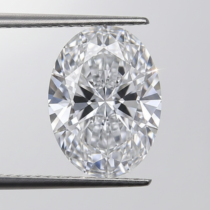 1,55 karaat ovaal geslepen laboratoriumdiamant, VVS2/E