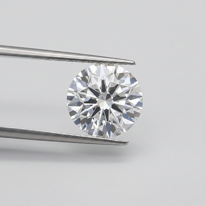 Diamante coltivato in laboratorio rotondo da 1,55 carati, VS1/D