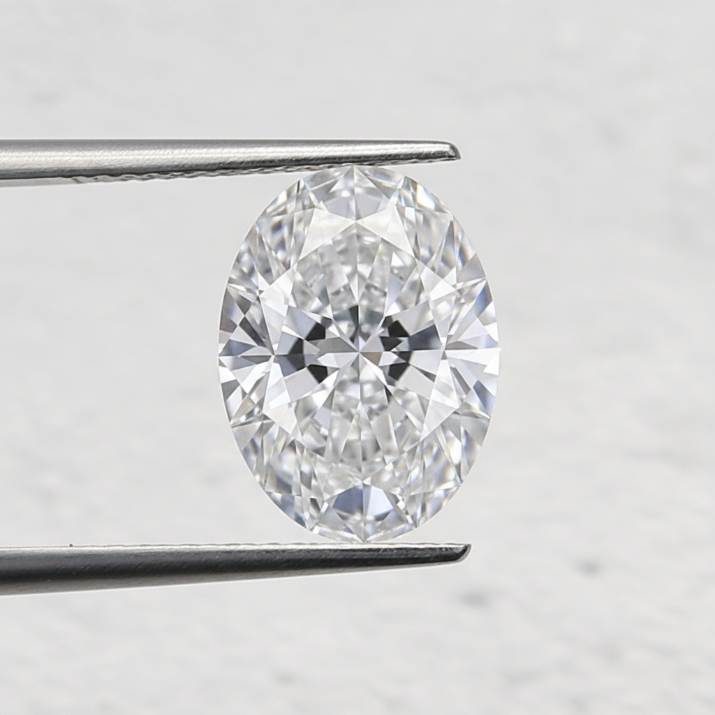 1,56 karaat ovaal geslepen laboratoriumdiamant, VVS1/D