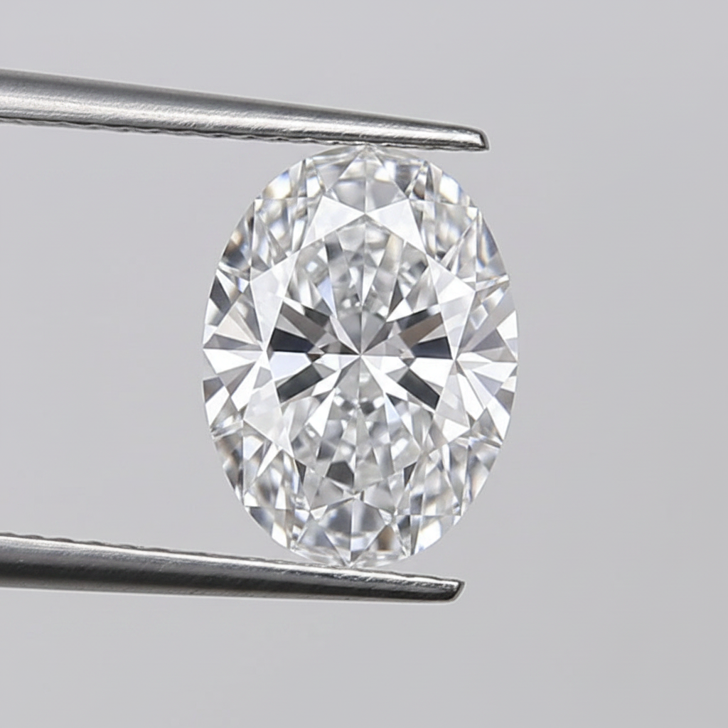 1,56 karaat ovaal geslepen laboratoriumdiamant, VVS2/E