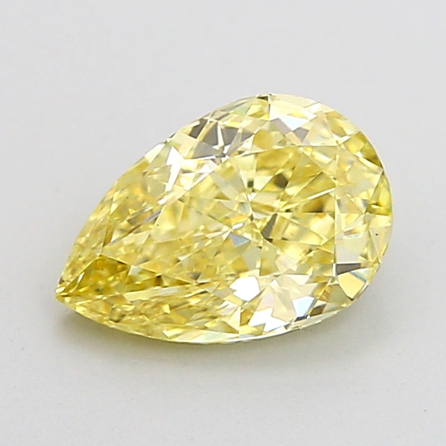 Diamant cultivé en laboratoire VS1 jaune fantaisie taille poire de 1,57 carat