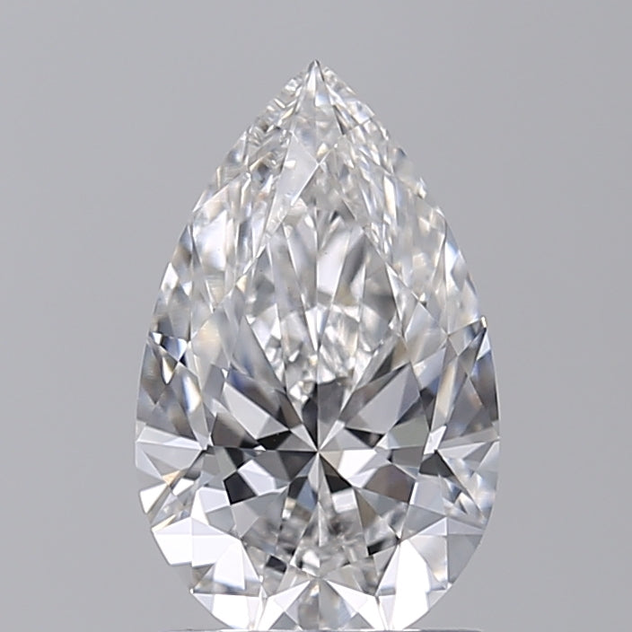 1.58 CT Pear Cut CVD Lab Grown Diamond, VVS2 Clarity, F Color