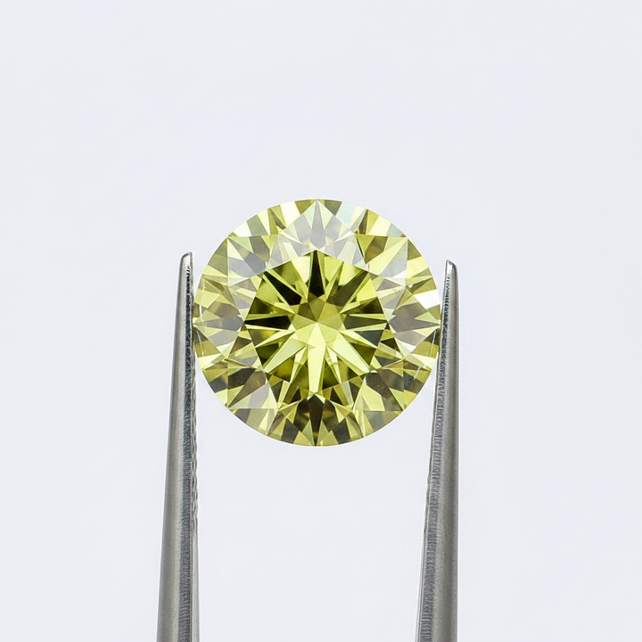 IGI Certified 1.59 Ct Fancy Intense Yellow VVS2 Round CVD Diamond