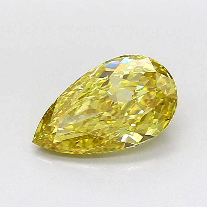 1.60 Carat Pear Cut Lab Grown Diamond VVS2Fancy Intense Yellowish Yellow