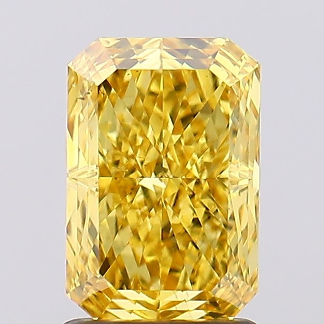 1.67 Carat Radiant Cut Lab Grown Diamond VS1Fancy Vivid Yellow