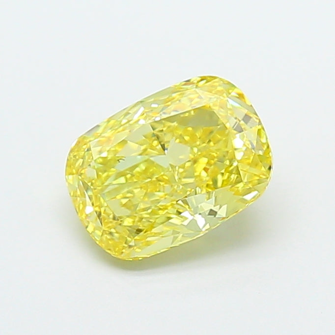 1,75 karaat kussen gemodificeerde Lab Grown Diamond VS Fancy Vivid Yellow