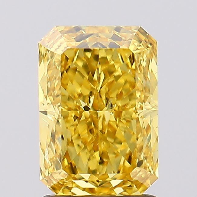 1.81 Carat Radiant Cut Lab Grown Diamond VS2Fancy Vivid Yellow