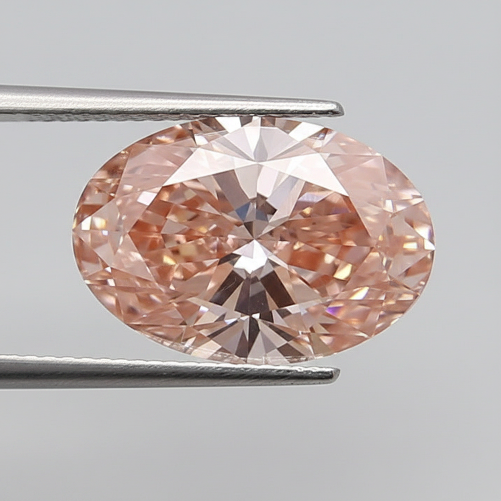 1.90 Carat Oval Cut Lab Grown Diamond, VS1/FANCY VIVID PINK