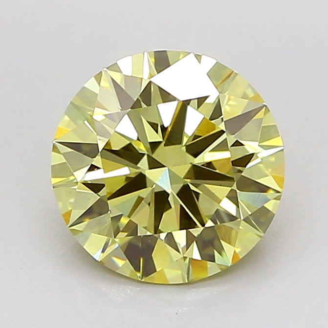 1,92 karaat ronde lab-grown diamant VVS2 fancy geel
