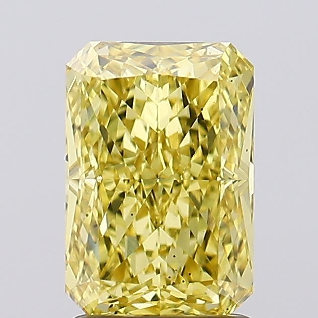 1.93 Carat Radiant Cut Lab Grown Diamond VS2Fancy Intense Yellow
