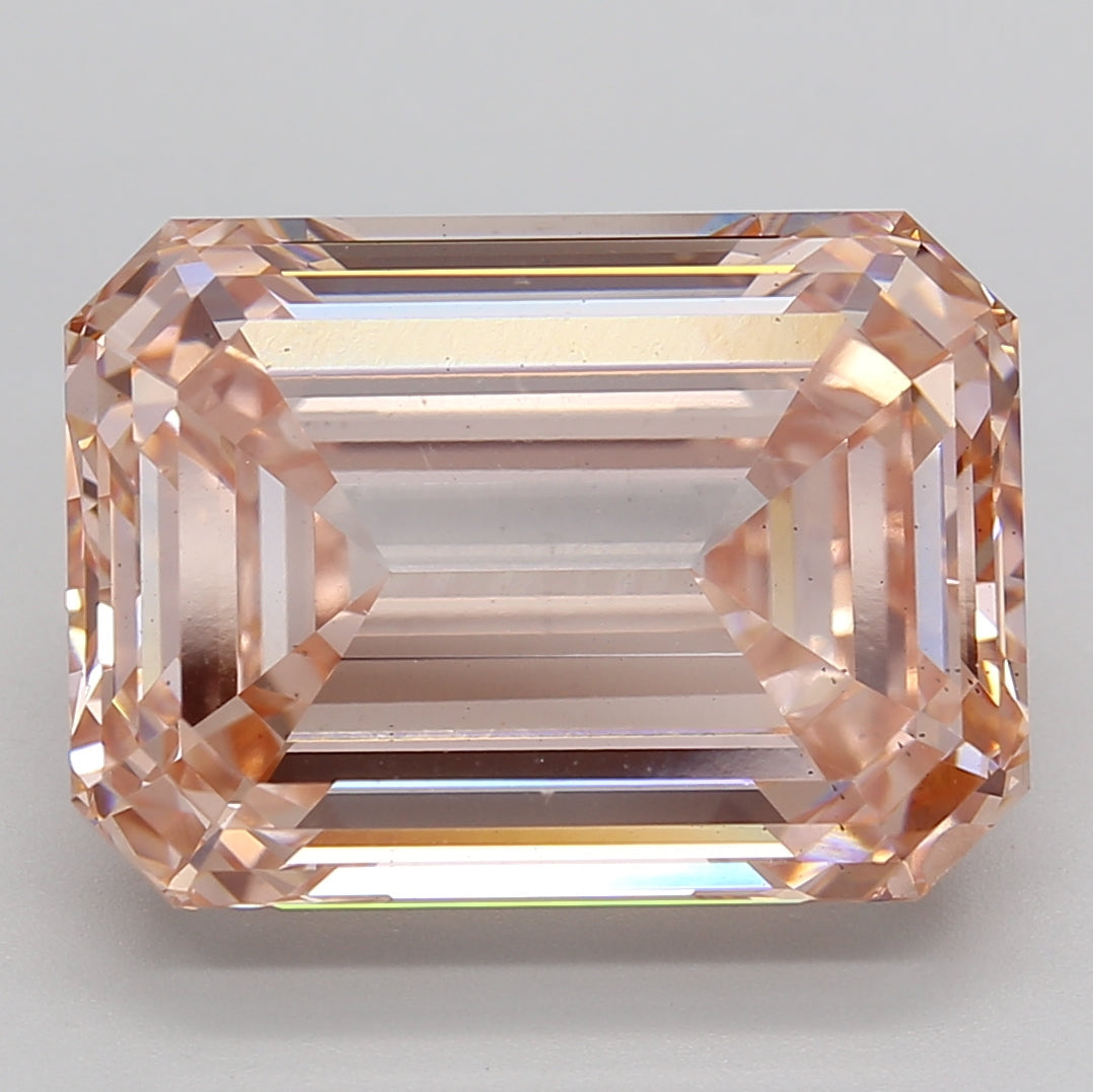10.00 Carat Emerald Cut Lab Grown Diamond SI1 FANCY INTENSE PINK