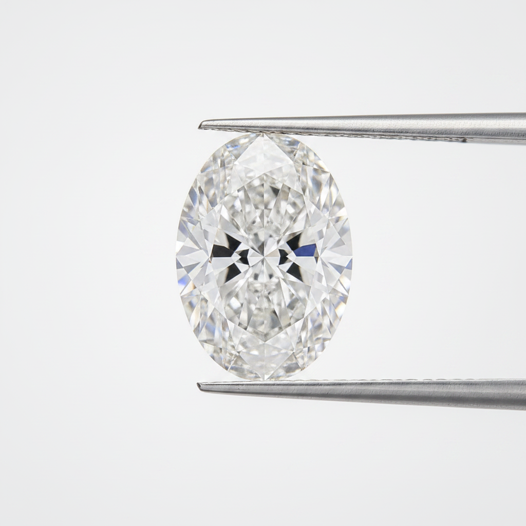10,00 karaat ovale lab-grown diamant, VVS2/F