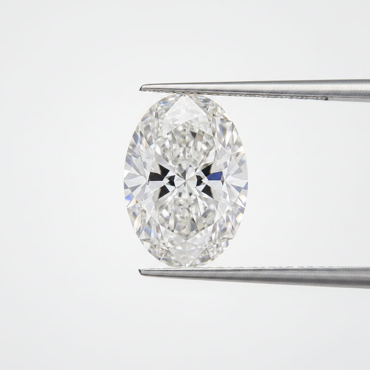 10,00 karaat ovale lab-grown diamant, VVS2/F