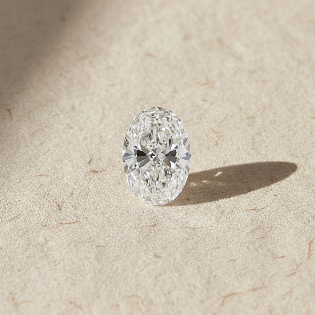 10,02 karaat ovale lab-grown diamant, VVS2/F