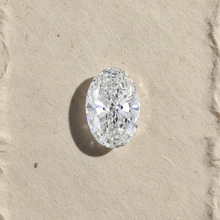 10,06 karaat ovale lab-grown diamant, VS1/F