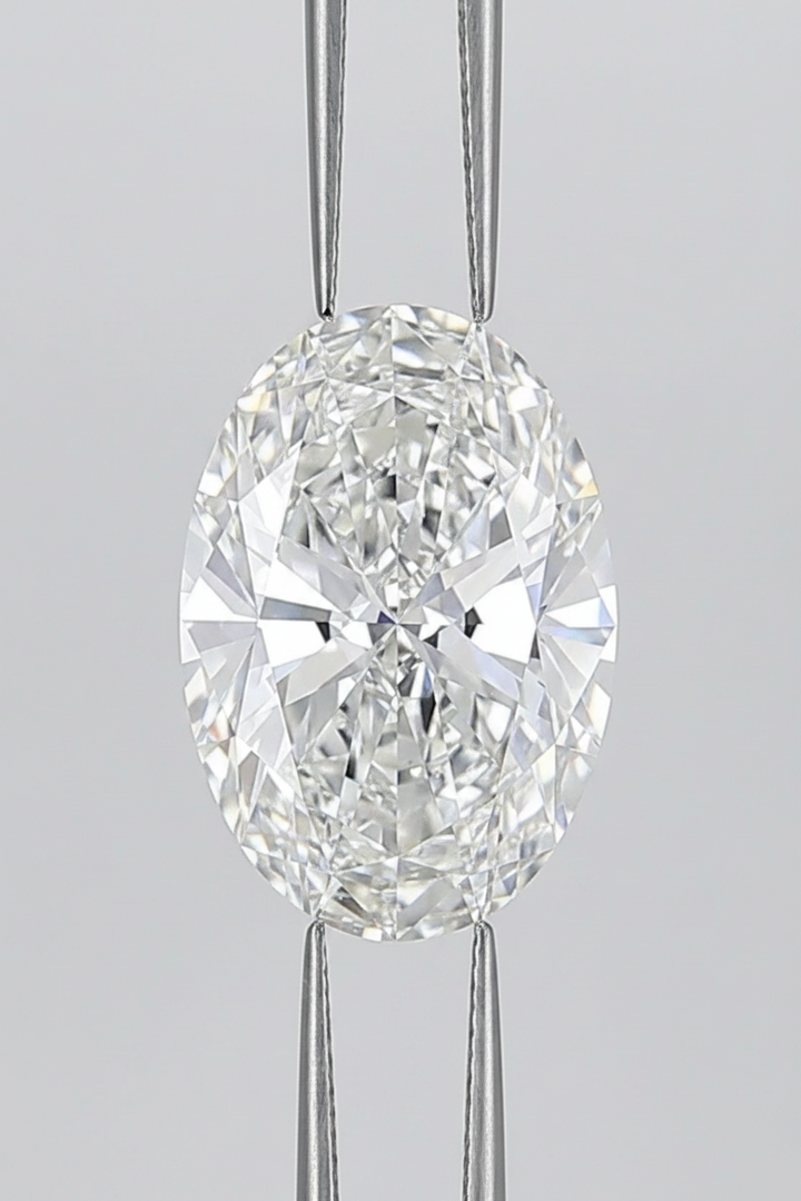 10,06 karaat ovale lab-grown diamant, VS1/F