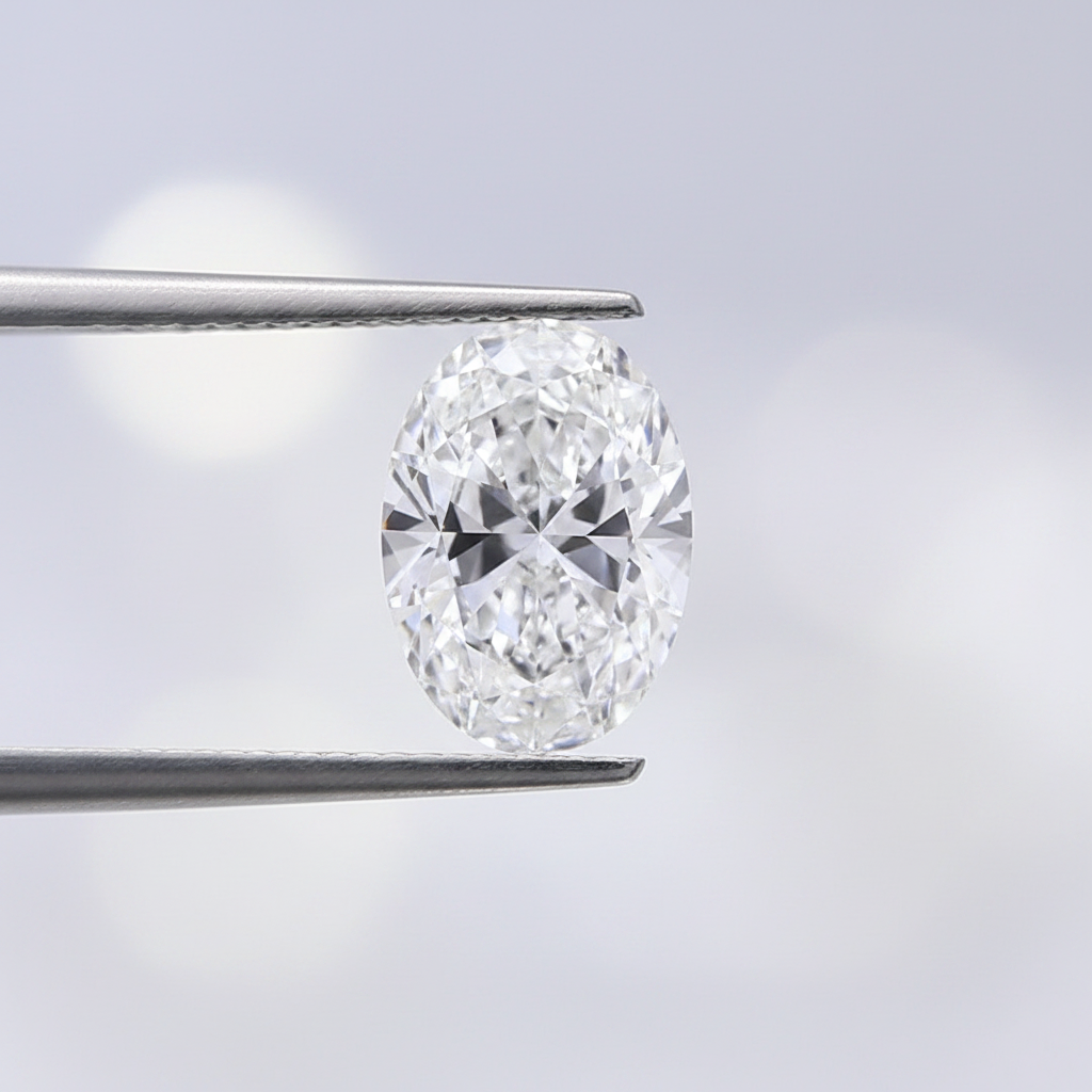 10,06 karaat ovale lab-grown diamant, VVS2/F