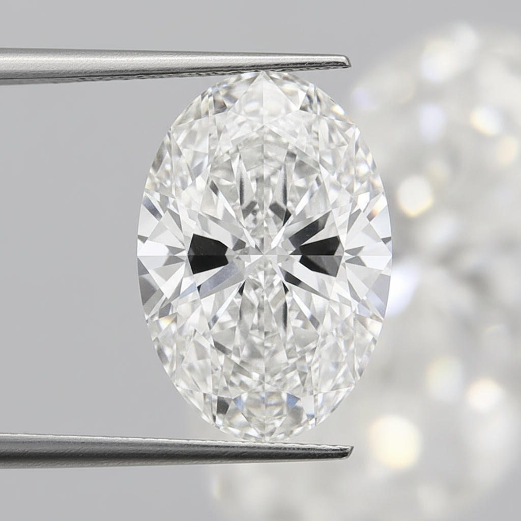 10,07 karaat ovale lab-grown diamant, VVS2/F