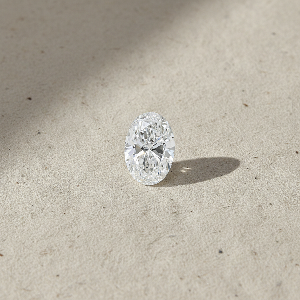 Diamante coltivato in laboratorio ovale da 10,12 carati, VS1/F