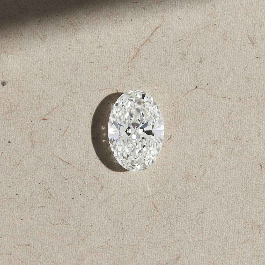 10,18 karaat ovale lab-grown diamant, VVS2/F