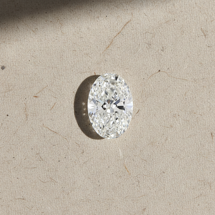 10,18 karaat ovale lab-grown diamant, VVS2/F