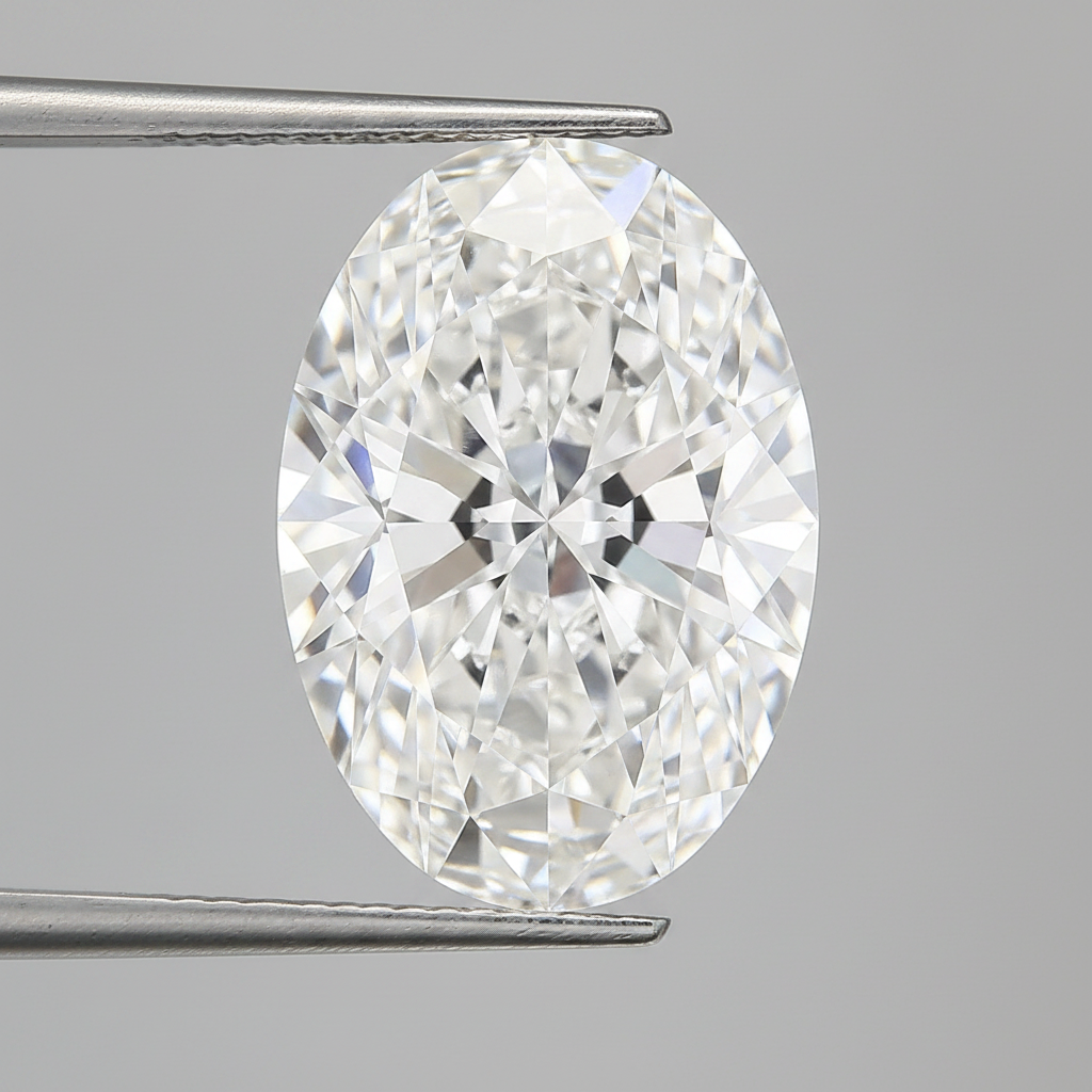 10,18 karaat ovale lab-grown diamant, VVS2/F