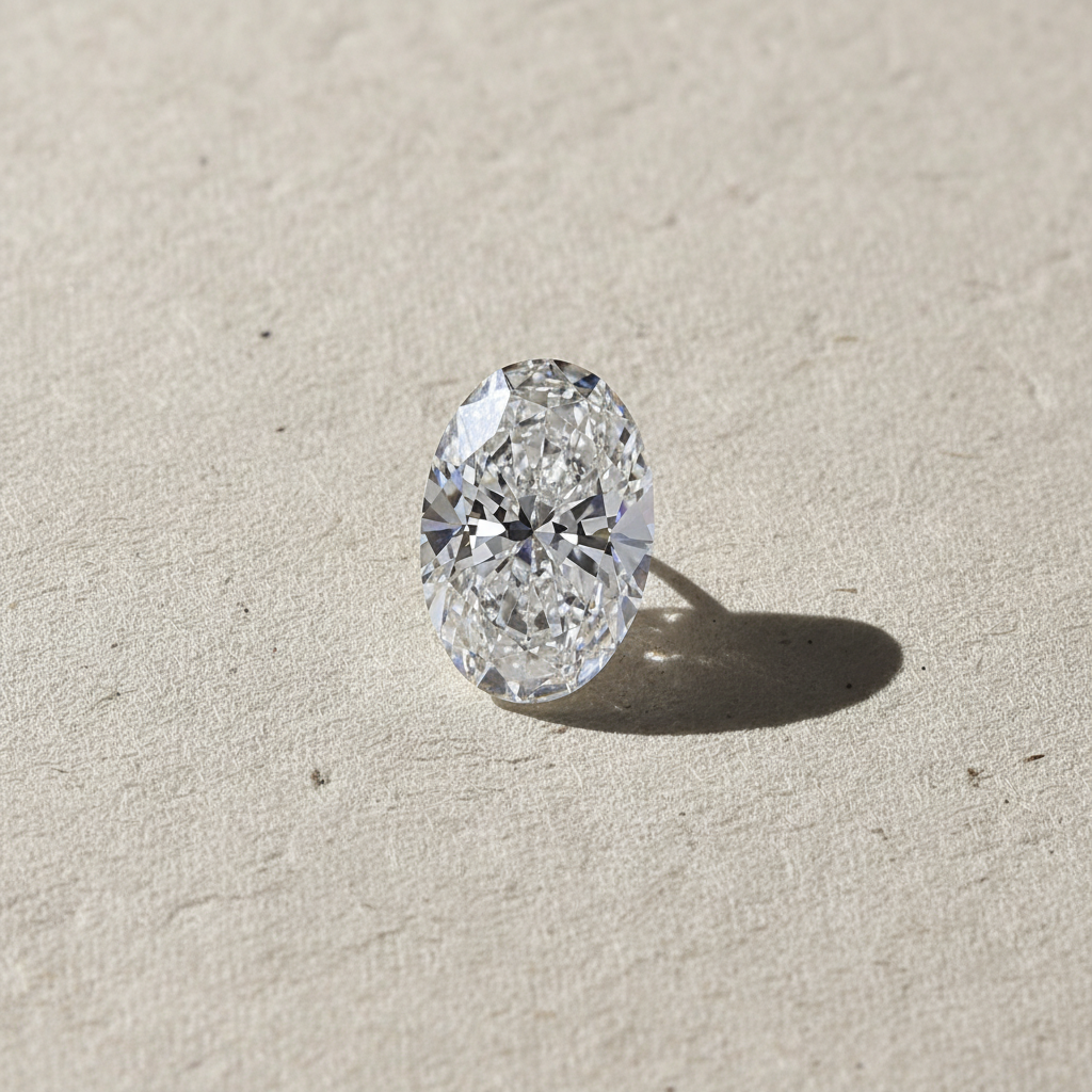 Diamante cultivado en laboratorio ovalado de 10,54 quilates, VS1/F