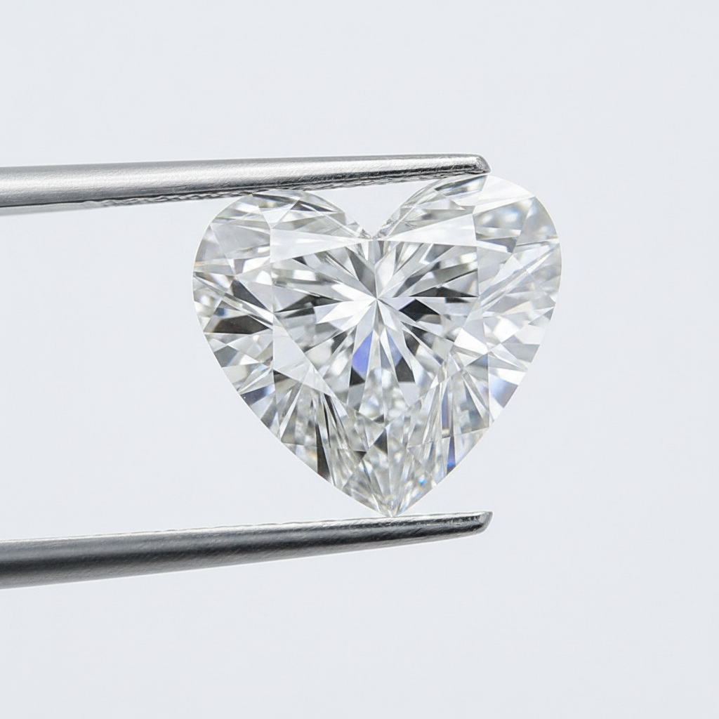 2.08 Carat Heart Cut Lab Grown Diamond VVS2 E Color IGI Certified
