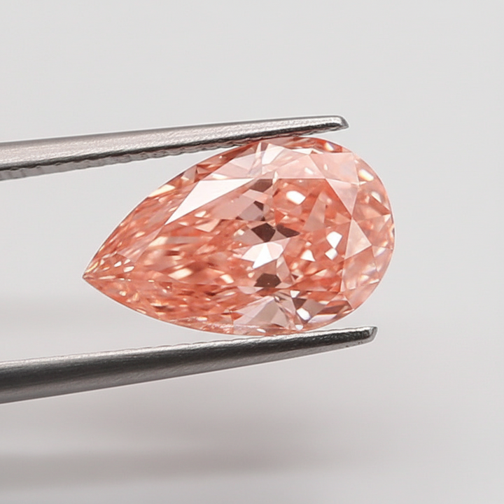 2.01 Carat Fancy Vivid Pink VS2 Pear Shape CVD Lab Grown Diamond IGI Certified
