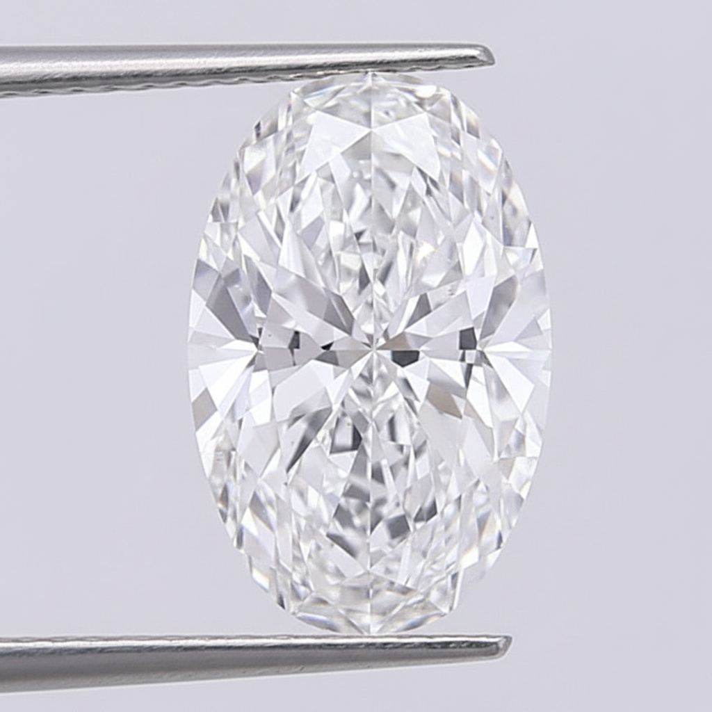 2,04 karaat ovaal geslepen laboratoriumdiamant, VS2/F