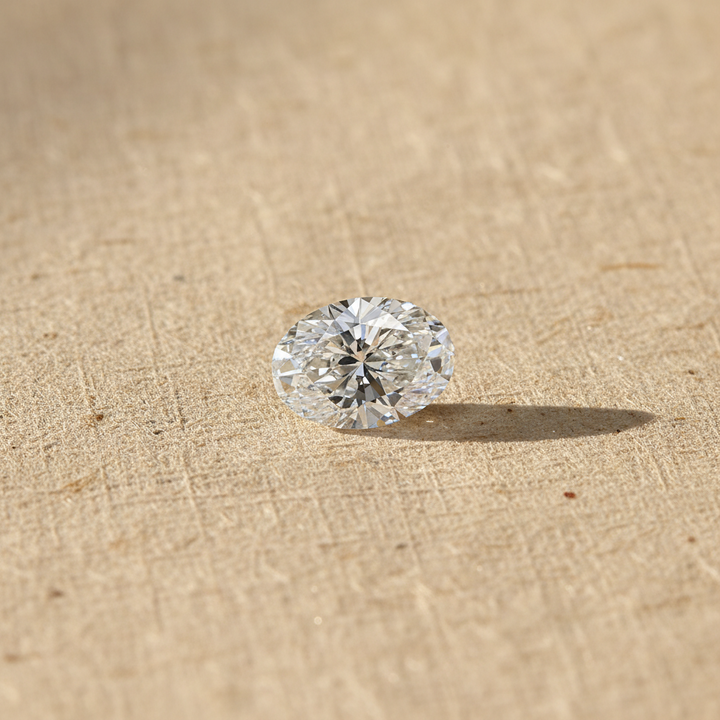 1 karaat ovale lab-grown diamant, SI1/E