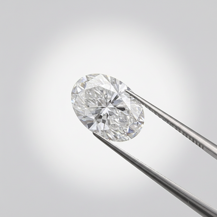 1 karaat ovale lab-grown diamant, SI1/E