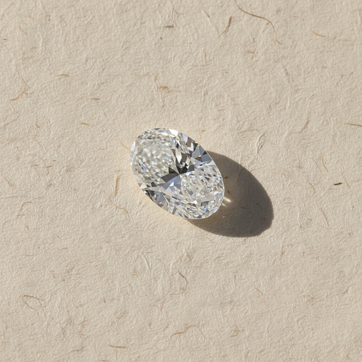 1 karaat ovale lab-grown diamant, VS1/F