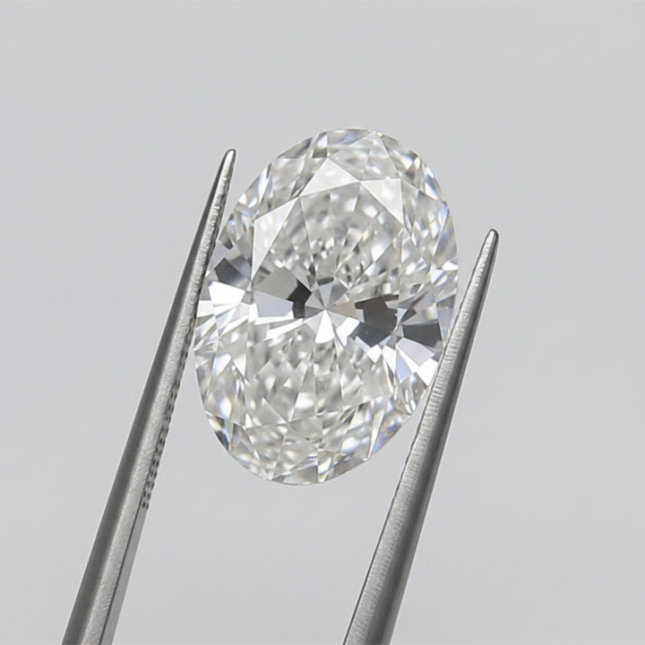 1 karaat ovale lab-grown diamant, VS1/F