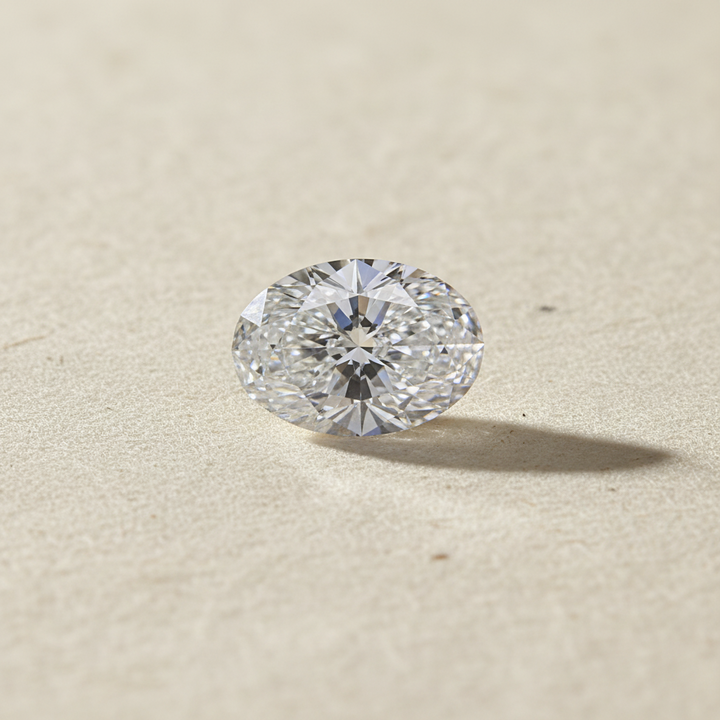 1 karaat ovale lab-grown diamant, VS2/D
