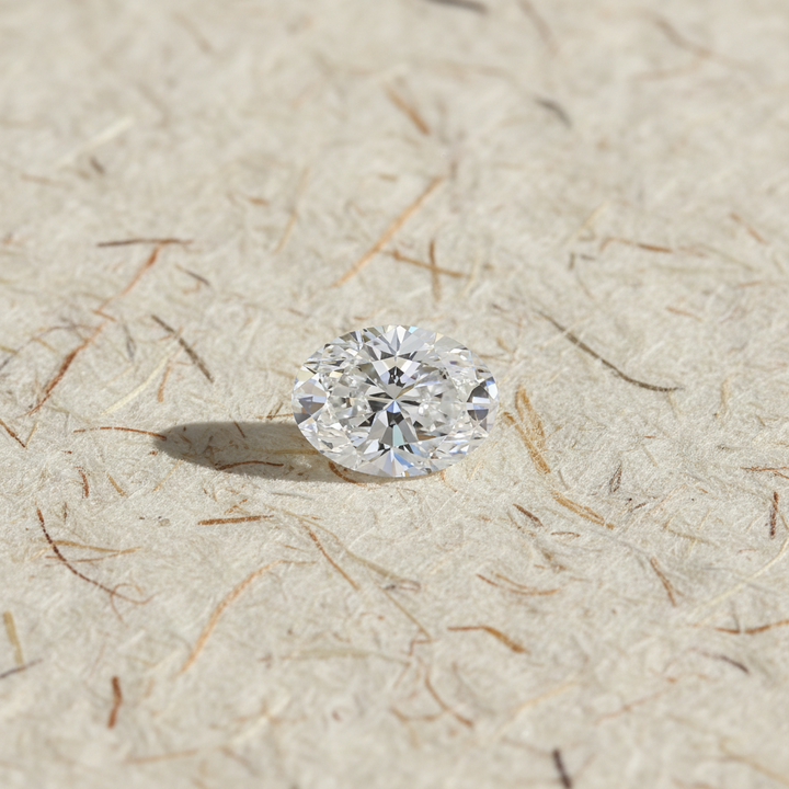 1 karaat ovale lab-grown diamant, VS2/E