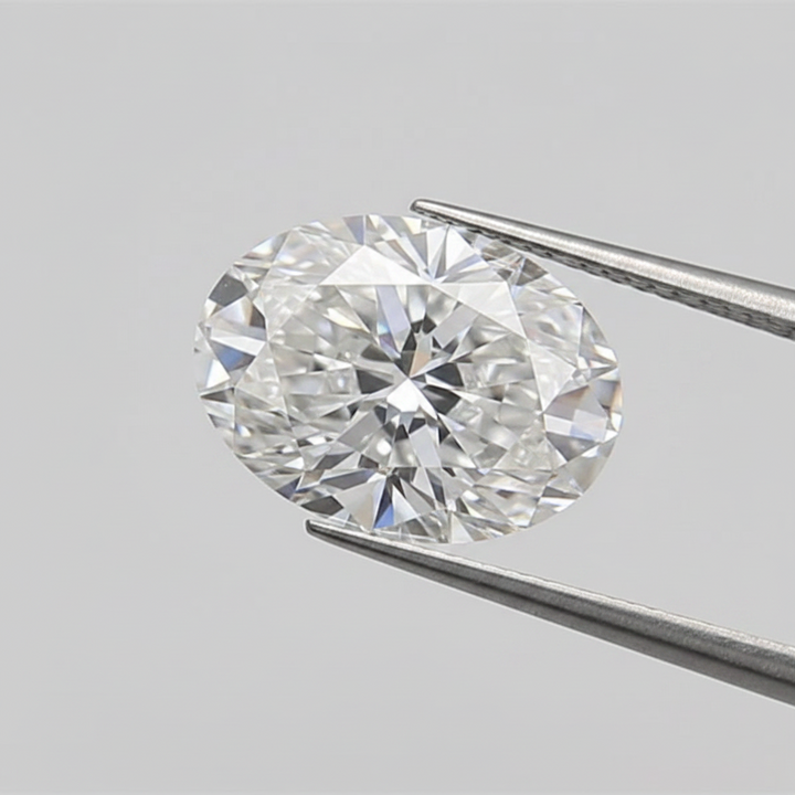 1 karaat ovale lab-grown diamant, VS2/E